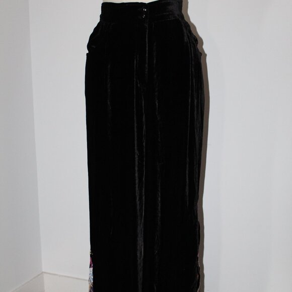 NWT Johnny Was Biya JWLA Pleat Pants Steffania Embroidered Velvet Pants Wide Leg - Picture 4 of 10